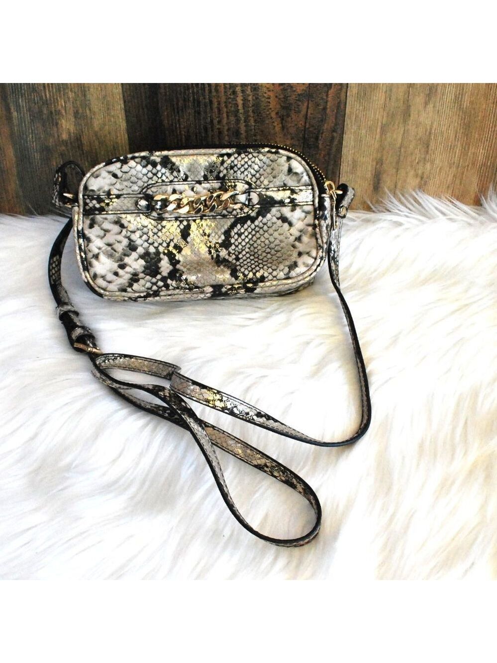 Steve Madden Reptile Snakeskin Print Crossbody Bag Purse